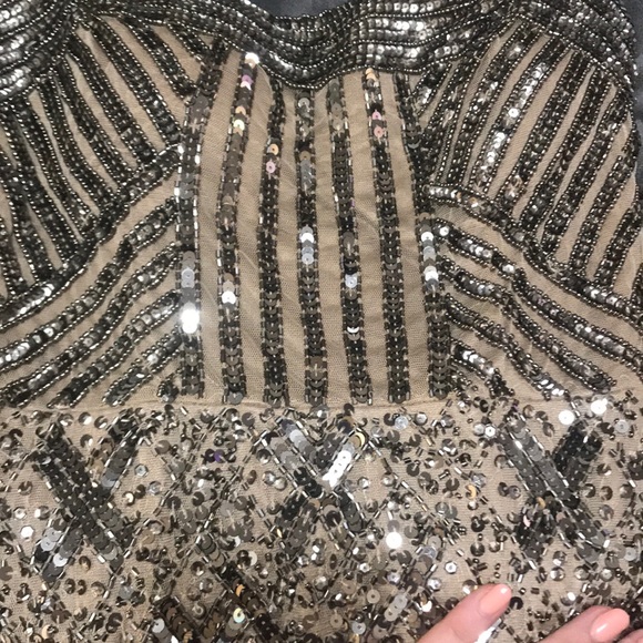 Gorgeous Champagne and Mocha Beaded Gown - Picture 3 of 5